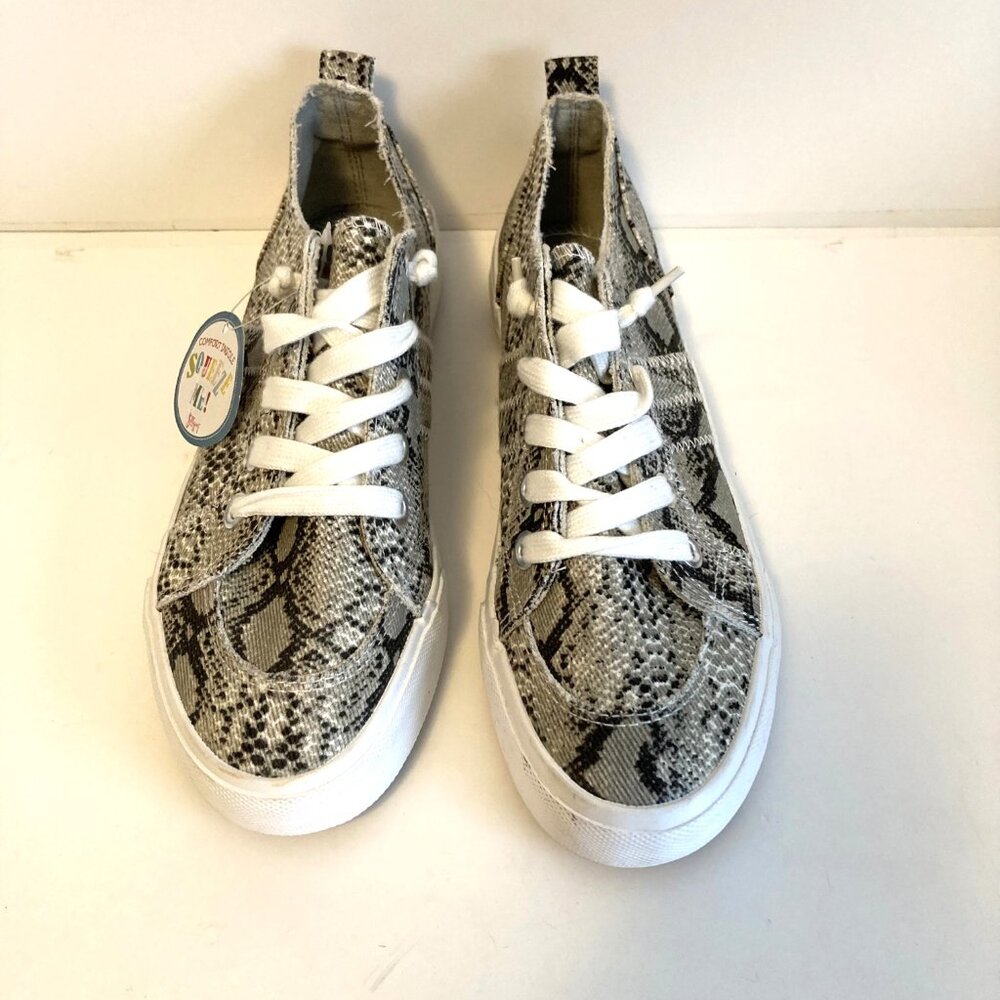 Jellypop SnakeSkin Canvas Sneakers Size/Slip-on Lace Style/ 8M NWT
